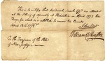 Certificate written to Henderick Smock for 10 pounds, signed by William W. Houghton and John Hart