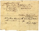 Receipts of the delivery of  gunpowder to Isaac Pinney, dated 1777-07-01, signed by Howard Moulton and Jonathan Trumbull