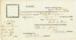 Import certificate for one cask of Bordeaux wine recieved at Marblehead, Mass., signed by Benjamin Lincoln, 1804.