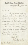 Wade Hampton letter recommending W.W. Calvo to do clerical work for General D.S. Walker. 1880.