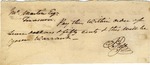 Order to pay Chu walookee $7.50 from public funds for his services, endorsed by John Ross on verso. August 23, 1834.